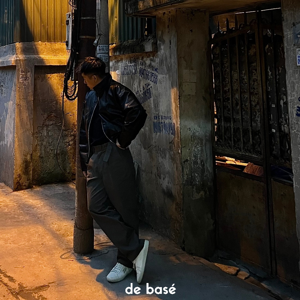 Áo Da Đen - MARTIN CROPED LEATHER JACKET - De Basé