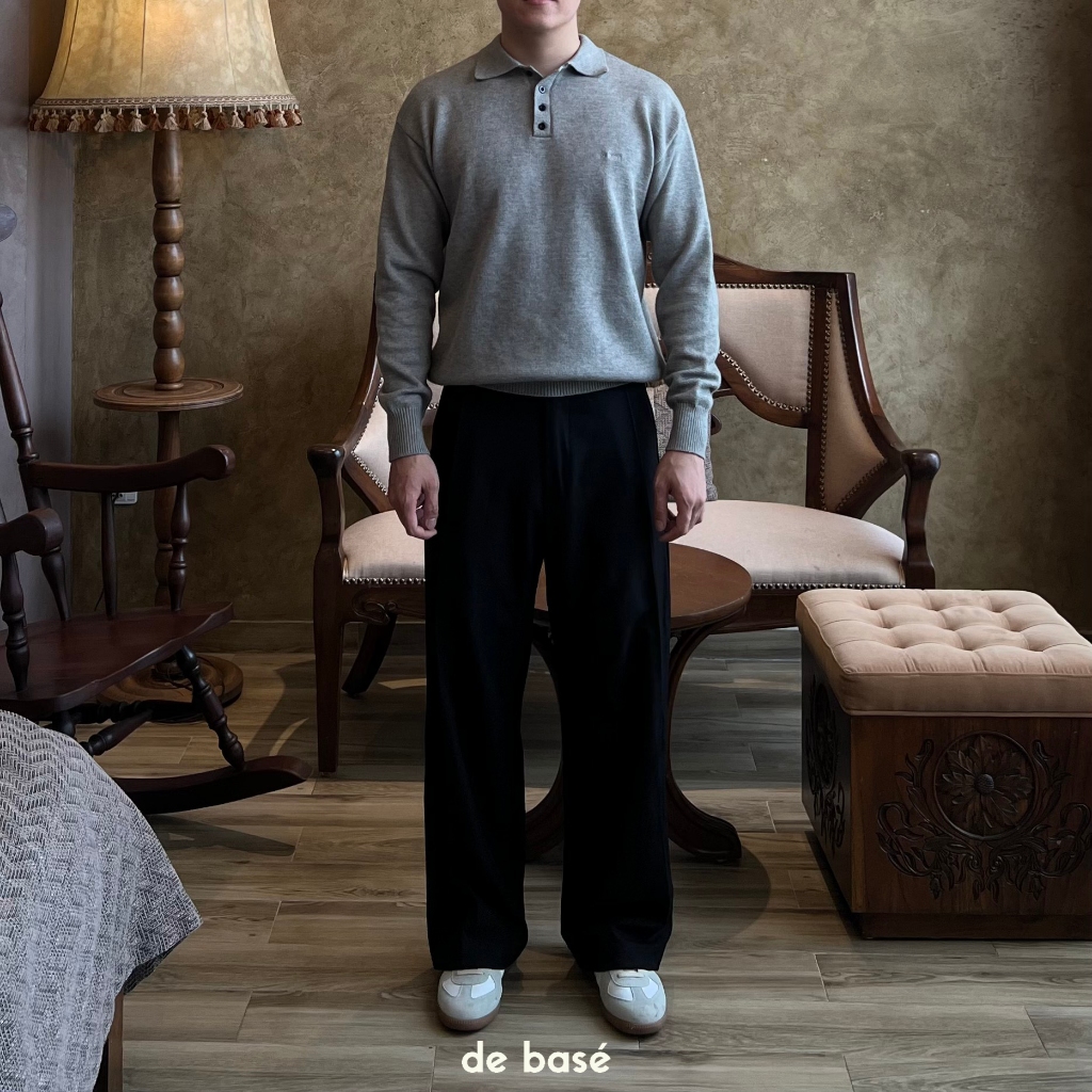 Áo Len Polo - BUTTON POLO SWEATER - De Basé