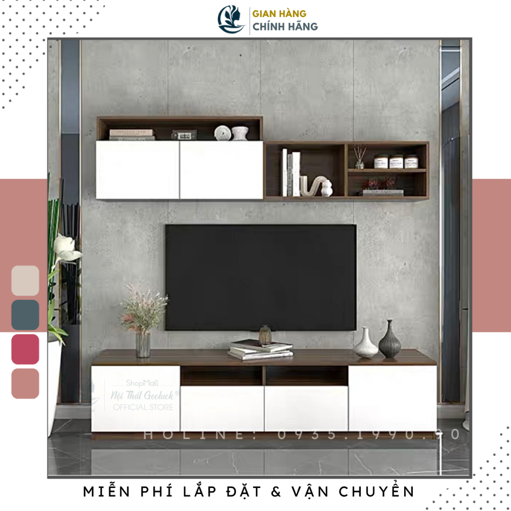 Tủ tivi phòng khách dùng làm kệ tivi Goodluck thiết kế đa năng đã lắp sẵn TTV7999899