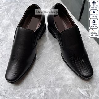 Giày tây nam tăng chiều cao 6cm-da bò thật mũi nhọn S25