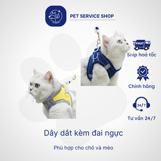 Dây dắt yếm kèm đai áo ngực nhiều màu cho chó mèo PETSERVICE