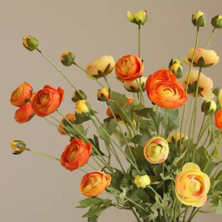 Hoa giả, hoa trà mao lương 1 cành 4 bông cao cấp 60cm trang trí nhà cửa,decor hoa cưới, nội thất,chup ảnh sản phẩm