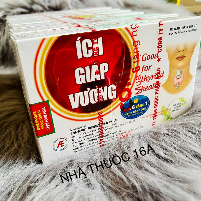 ÍCH GIÁP VƯƠNG - TÍCH ĐIỂM 6 TẶNG 1 - HỖ TRỢ NGỪA BƯỚU CỔ, TĂNG CƯỜNG CHỨC NĂNG TUYẾN GIÁP (HỘP 30 VIÊN)