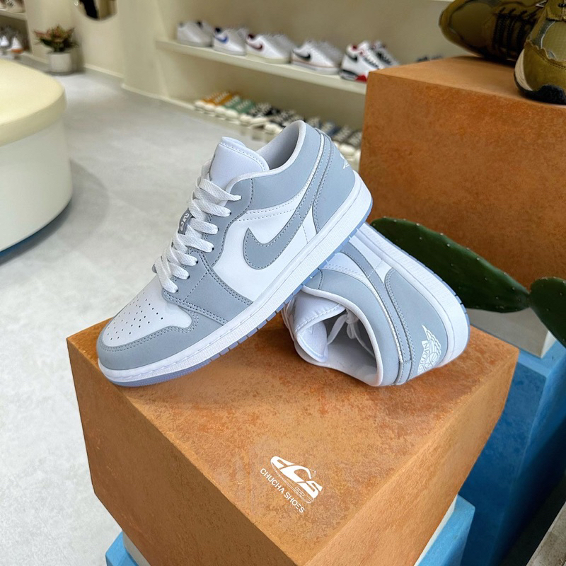[Chính Hãng] Giày Sneaker Jordan 1s Low Wolf Grey Chuchashoes