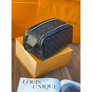 Túi dopkit pouch Lvton fullbox pk kim loại vàng bóng