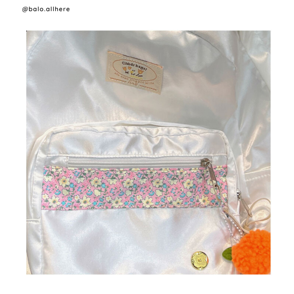 Balo Cặp Sách Đi Học Nữ Họa Tiết Hoa Vintage