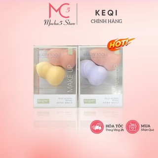 Hộp COMBO 2 BÔNG MÚT KEQI trang điểm hình hồ lô tán kem nền, phấn phủ