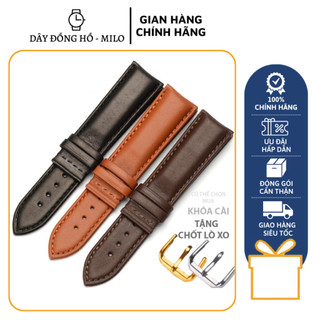 Dây đồng hồ da bò thật khóa cài size 6,8,10,12,13,14,15,16,17,18,19,20,21,22,24,26,28,30mm - bo-09