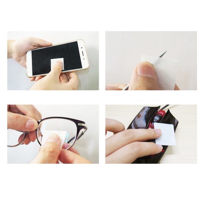 1 tờ Khăn lau kính Visiomax - Alcoh lau sạch nhờn vân tay bụi bẩn trên mắt kính điện thoại laptop máy ảnh