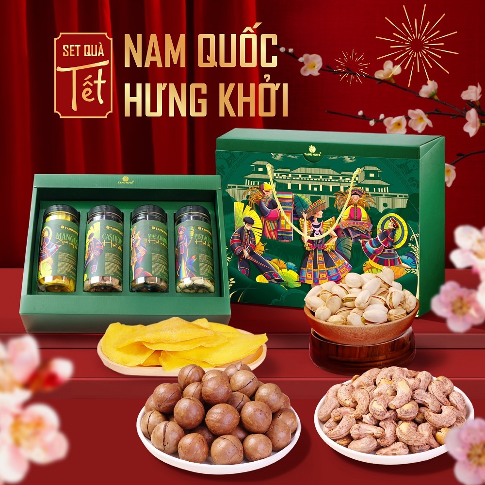Set quà tặng Nam Quốc Hưng Khởi TANU NUTS, set quà hạt dinh dưỡng sang trọng.