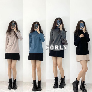 Áo giữ nhiệt lông thỏ dài tay FORLY, Áo cổ 3 phân giữ ấm thời trang T002