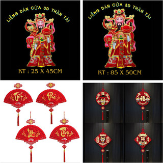 [FREESHIP] LIỄNG TREO, DÁN HÌNH TẾT, THẦN TÀI, PHÚC LỘC THỌ 2024 - QUẠT (PHÚC,LỘC,THỌ) - VUÔNG TRÒN