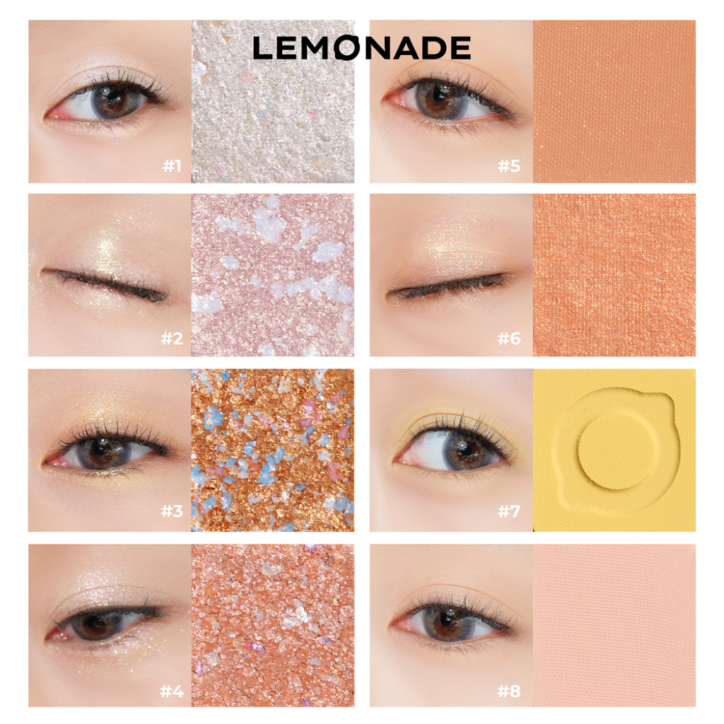 Combo Lemonade Bảng Phấn Mắt Aesthetic Eyeshadow Palette Version 2 20.8g và Chuốt mi SuperNatural Mascara 7.5g