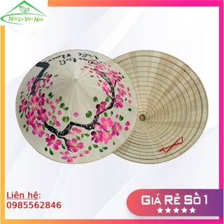 Nón huế vẽ hoa đào - Nón vẽ hoa - Nón vẽ hoa sen