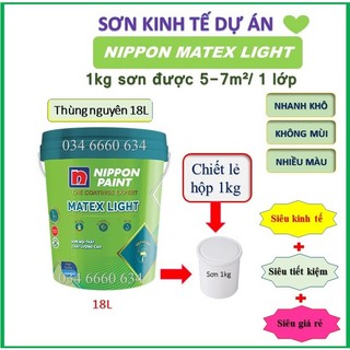 1kg Sơn trong nhà kinh tế dự án Nippon Matex Light