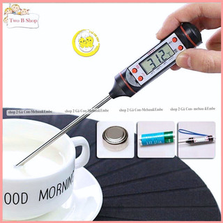 Nhiệt kế điện tử đen đo nhiệt độ nước tắm và nước pha sữa