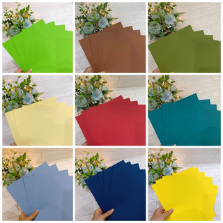 Giấy mĩ thuật trơn Combo 10 tờ đủ màu làm đồ thủ công handmade , làm hoa khổ 19x24cm -Định lượng 120gsm