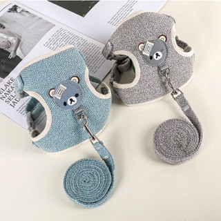 Dây dắt thú cưng yếm lưng mặt gấu , Dây dẫn chó mèo đi dạo MrKim Sai Gon