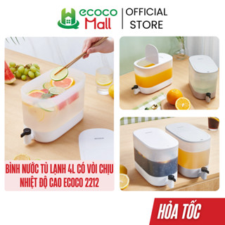Bình nước tủ lạnh ECOCO 4L có vòi chịu nhiệt độ cao, đựng nước ép, trái cây cao cấp tiện dụng 2212