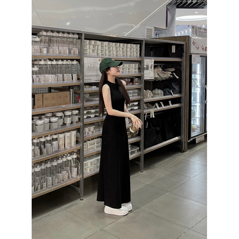 Váy thun dáng dài dày dặn co dãn