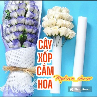 Cây xốp dài 1m đường kính 4cm cắm hoa khô,hoa sáp.mút xốp cây cắm hoa.