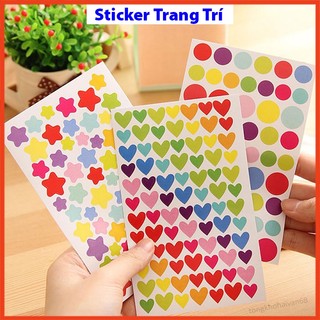 Miếng dán sticker trang trí, miếng dán hình trang trí sổ tay nhật ký nhiều họa tiết dễ thương