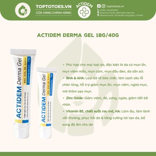 Gel giảm mụn, mờ thâm Actidem Derma Gel 18gr/40gr