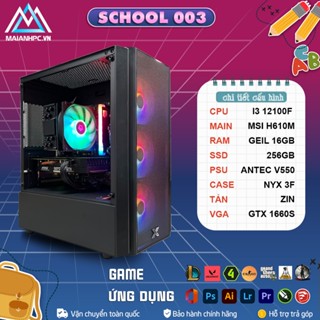  PC BACK TO SCHOOL 003 I3 12100F GTX1660S 6GB Chính hãng bảo hành theo từng linh kiện 