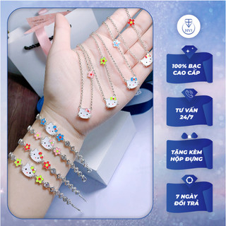 Set mèo trẻ em bạc 925 kèm hộp đựng - Trang sức cao cấp HVJ
