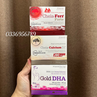 Canxi Chela Calcium D3 Và sắt chela ferr , Gold DHA Cho Bà Bầu