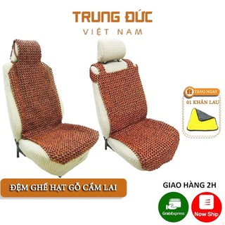 Đệm ghế hạt gỗ TRUNGDUCVN loại gỗ Nhãn tự nhiên, giúp tựa lưng massage ghế ô tô và văn phòng