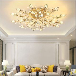 Đèn thả không tước MARIA 15 tay kiểu dáng độc đáo, ánh sáng hiện đại, cao cấp khung mạ vàng đính pha lê sang trọng