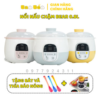 NỒI NẤU CHẬM BEAR 0.8L BẢN QUỐC TẾ (CÓ LỒNG HẤP - TẶNG BÁT SỨ CAO CẤP VÀ THÌA BÁO NÓNG)
