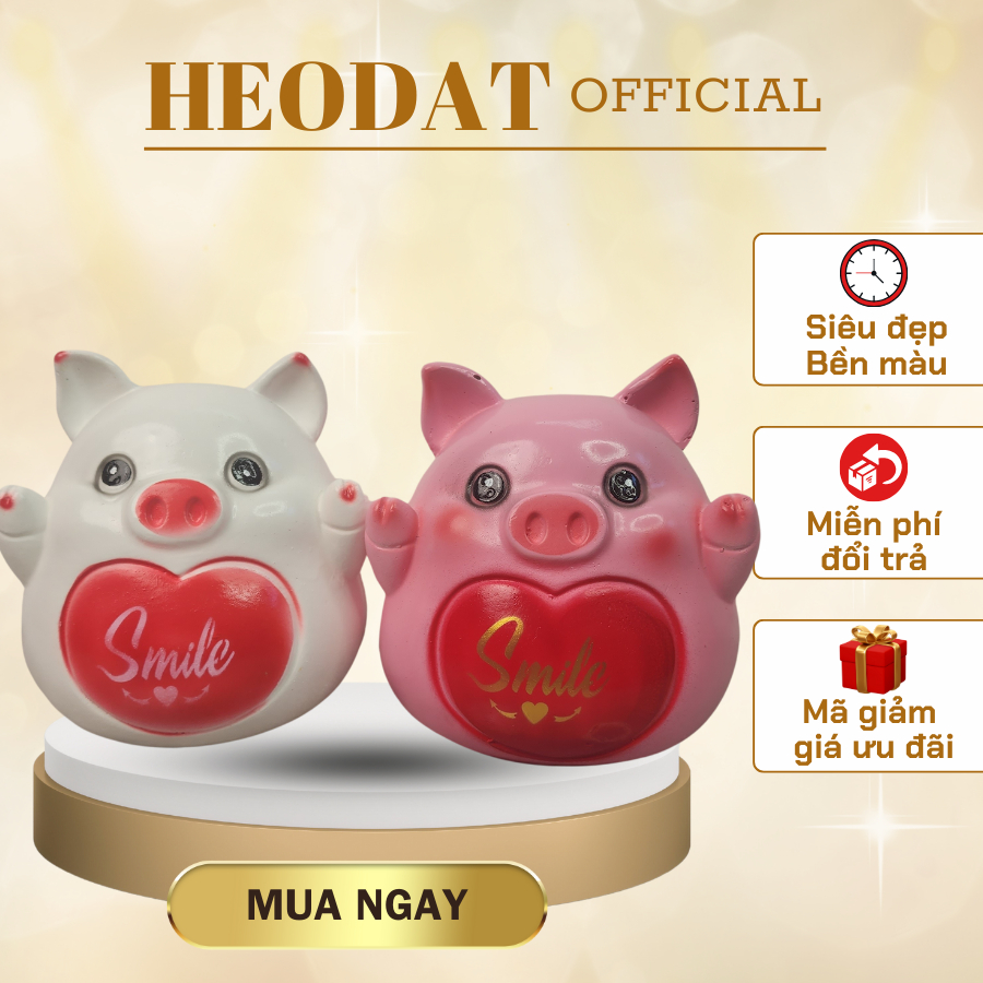 Lợn đất kiểu dáng mẫu Pikachu sơn tym chữ Smile siêu dễ thương, ống heo tiết kiệm nhân vật hoạt hình