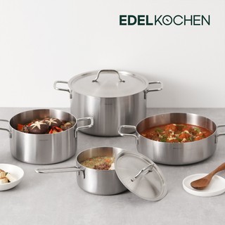Bộ nồi inox Edelkochen All Day Collection (Quánh 16cm/ Nồi 20cm/ Nồi 24cm)