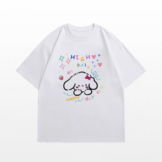 Áo thun unisex hình Cún Happy Day dễ thương áo phông nam nữ form rộng tay lỡ chất thun mềm mịn mỏng nhẹ thời trang