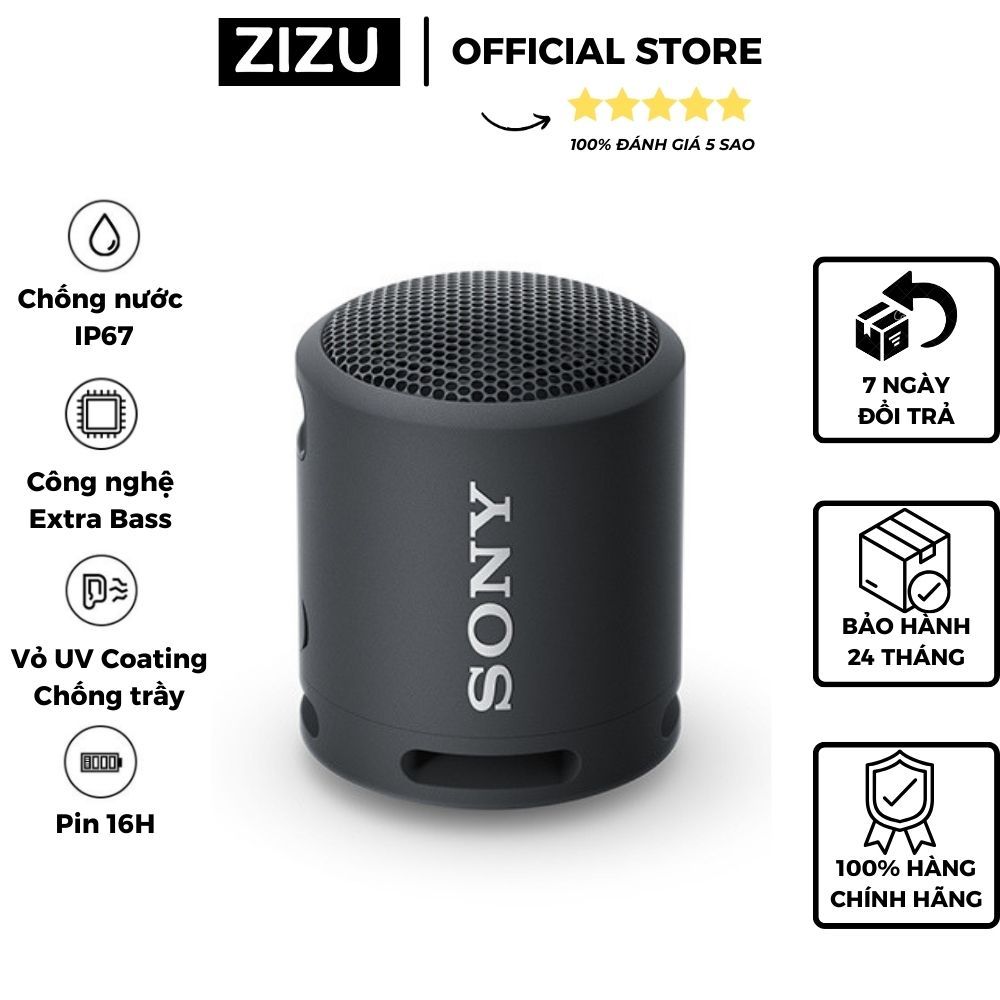 Loa Bluetooth Sony SRS - XB13 Âm Bass Mạnh Mẽ Chống Nước IP67 Chơi Nhạc 16H - Kết Nối 2 Loa Stereo - Bảo Hành 2 Năm