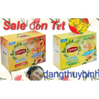 Trà Lipton hòa tan vị chanh/đào hộp 16 gói