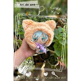 Nón lông tai thú handmade cho doll Twisted Wonderland, chibigurumi, Nitotan, Kpop 10cm, Lookup