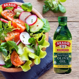Dầu oliu hữu cơ ép lạnh Bragg 473ml