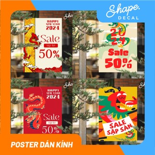 Decal Dán Kính Poster TẾT - ảnh thật - chống nước