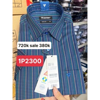 Áo sơ mi việt tiến ngắn tay Giá 720k sale 380k Form regular