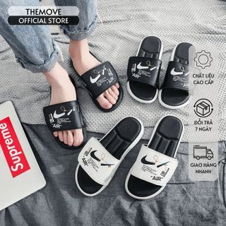 Dép quai ngang nam nữ unisex NK dép quai ngang thể thao nhựa PVC quai dép tháo rời cá tính trắng đen dép hottrend A1020