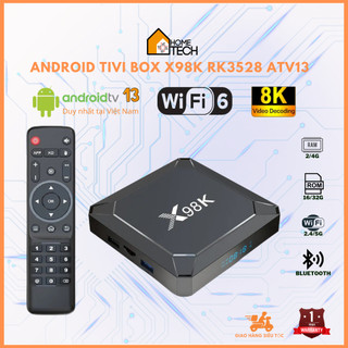 Android tivi box enybox x98k rk3528 8k 2023 android tv 13 wifi 6 dual band 2.4/5g bluetooth, 3 cổng usb