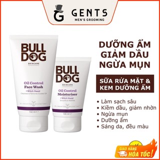 Bộ đôi chăm sóc da dầu mụn cho nam Bulldog Skincare Oil Control Duo Set gồm sữa rửa mặt 150ml và kem dưỡng ẩm 100ml