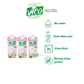 Combo 3 hộp nước dừa tươi acp vico fresh 330ml - vị sen