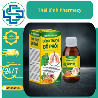 Đông Trùng Bổ Phổi chai 100ml - Giảm ho, long đờm, bổ phổi, dưỡng phổi sau covid
