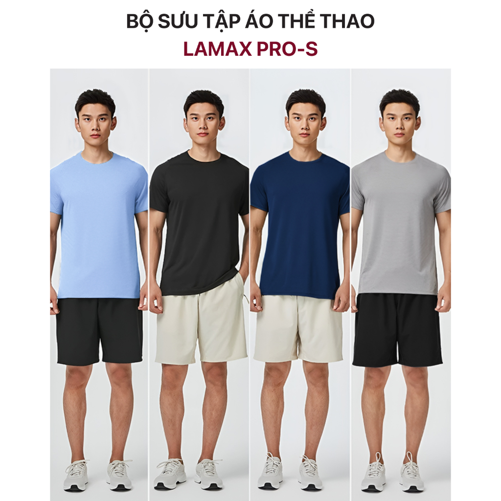 Áo thun thể thao cao cấp SIXMEN - Màu Đen - Thoáng mát, thấm hút, chống nhăn, thoải mái