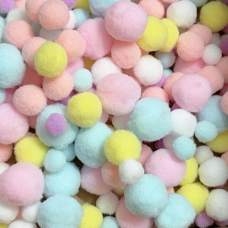Pompom mix màu pastel