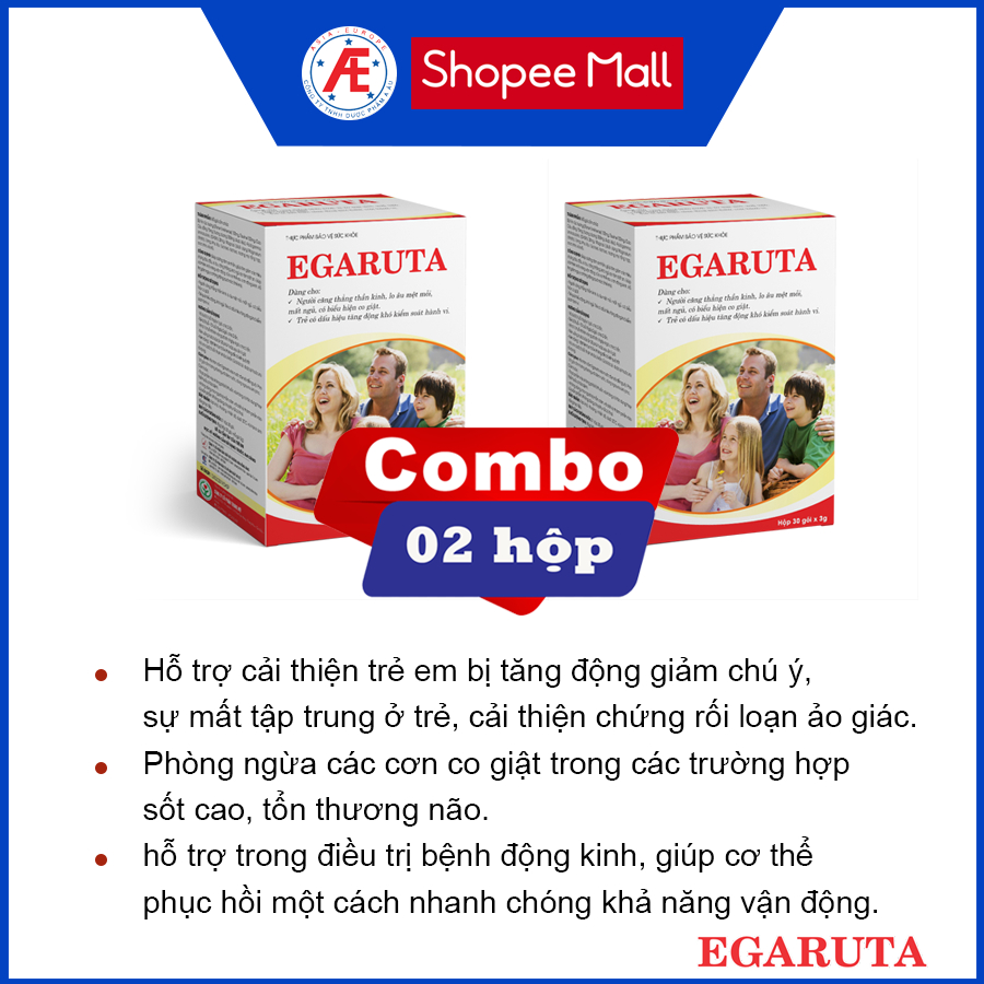 Cốm Egaruta giúp giảm các đau đầu, lo âu, căng thẳng, khó ngủ. giảm nguy cơ tăng động giảm chú ý ở trẻ nhỏ